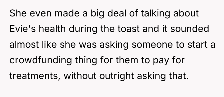 She even made a big deal of talking about Evie's...