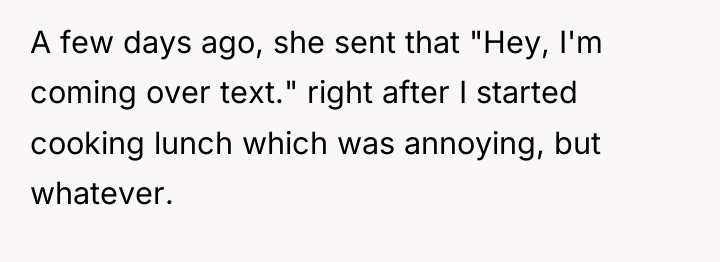 A few days ago, she sent that "Hey, I'm coming...