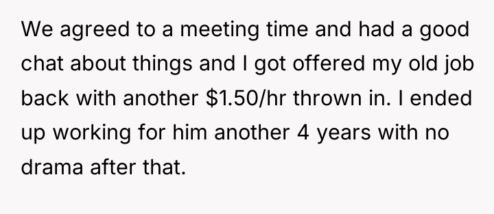 We agreed to a meeting time and had a good...