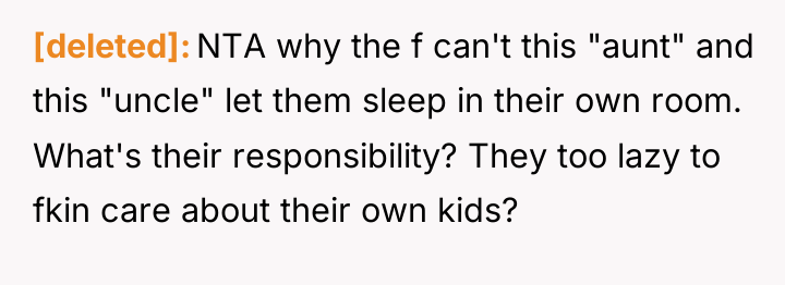[deleted] NTA why the f can't this "aunt" and this...