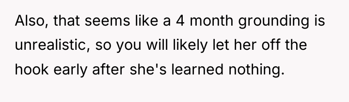 Also, that seems like a 4 month grounding is unrealistic,...