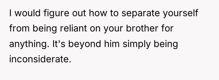 I would figure out how to separate yourself from being...
