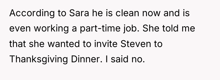 According to Sara he is clean now and is even...