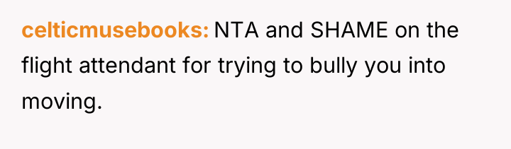 celticmusebooks NTA and SHAME on the flight attendant for trying...