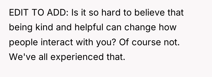 EDIT TO ADD: Is it so hard to believe that...