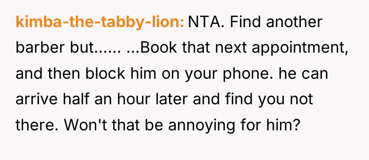 kimba-the-tabby-lion NTA. Find another barber but...... ...Book that next appointment,...