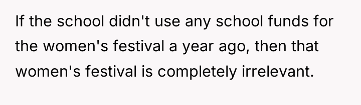 If the school didn't use any school funds for the...