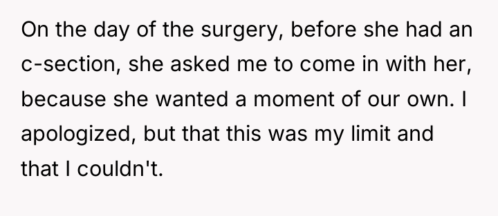On the day of the surgery, before she had an...