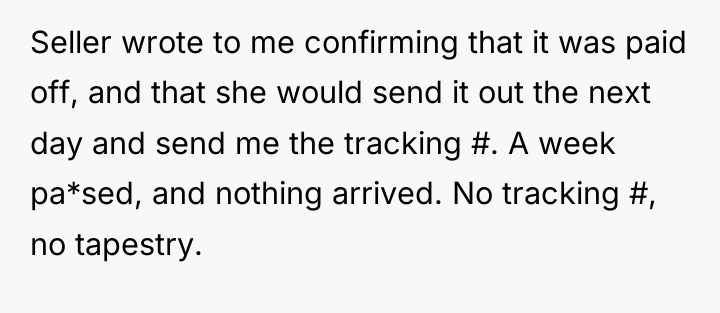 Seller wrote to me confirming that it was paid off,...
