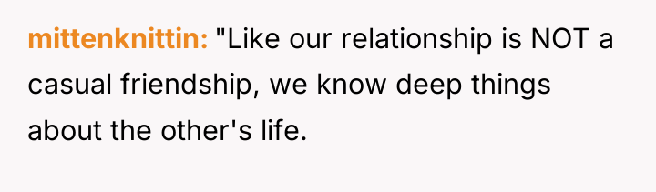 mittenknittin "Like our relationship is NOT a casual friendship, we...