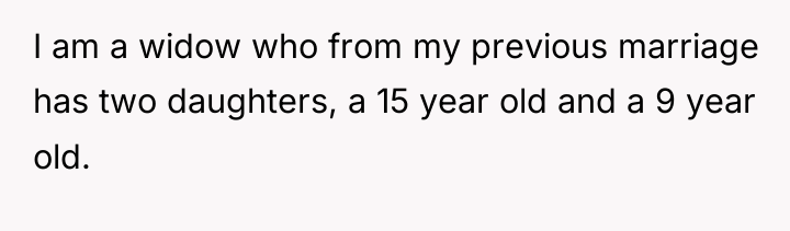 I am a widow who from my previous marriage has...