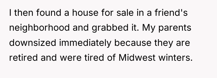 I then found a house for sale in a friend's...
