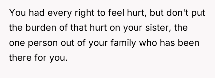 You had every right to feel hurt, but don't put...