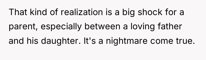 That kind of realization is a big shock for a...