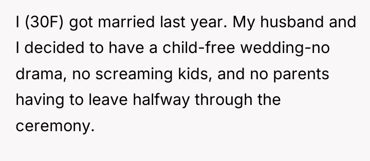 I (30F) got married last year. My husband and I...