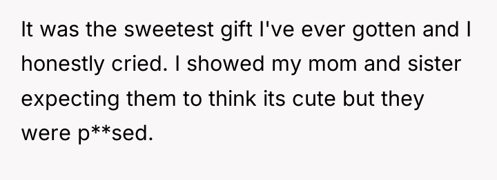 It was the sweetest gift I've ever gotten and I...