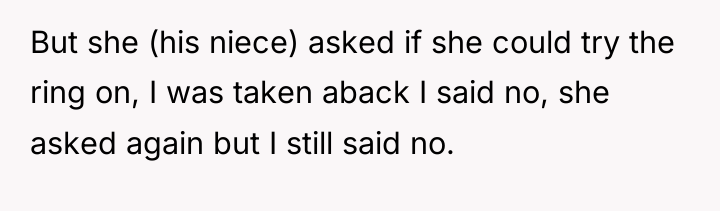 But she (his niece) asked if she could try the...
