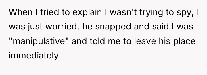 When I tried to explain I wasn't trying to spy,...