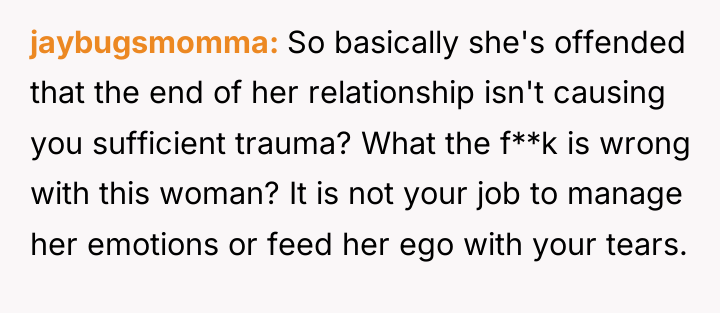 jaybugsmomma So basically she's offended that the end of her...