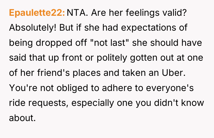 Epaulette22 NTA. Are her feelings valid? Absolutely! But if she...