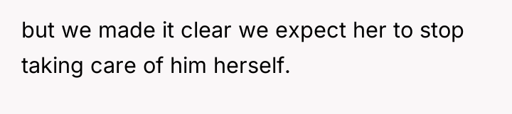 but we made it clear we expect her to stop...