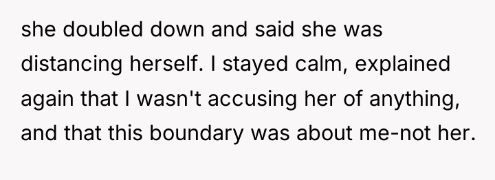 she doubled down and said she was distancing herself. I...