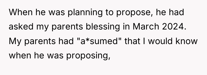 When he was planning to propose, he had asked my...