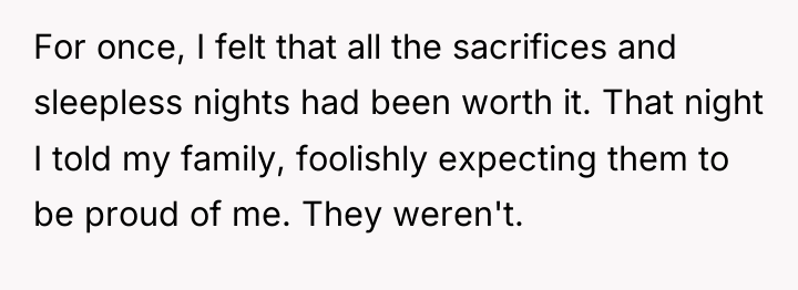 For once, I felt that all the sacrifices and sleepless...