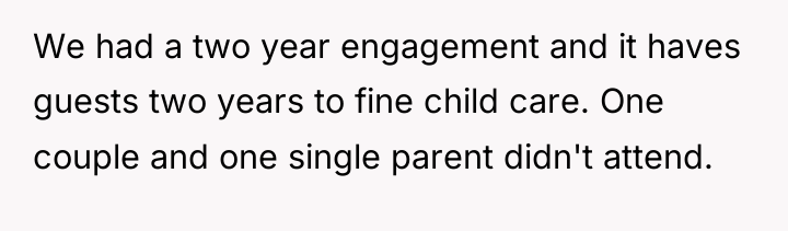 We had a two year engagement and it haves guests...