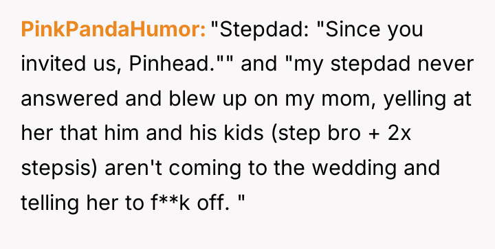 PinkPandaHumor "Stepdad: "Since you invited us, Pinhead."" and "my stepdad...