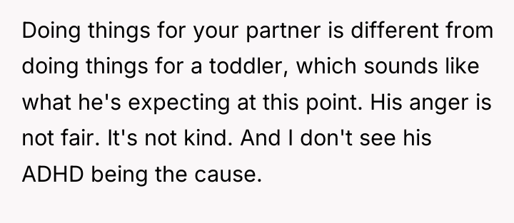 Doing things for your partner is different from doing things...