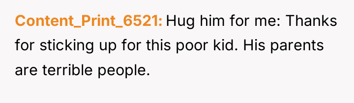 Content_Print_6521 Hug him for me: Thanks for sticking up for...