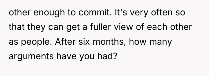 other enough to commit. It's very often so that they...