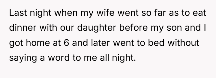 Last night when my wife went so far as to...