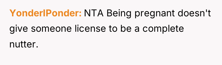 YonderIPonder NTA Being pregnant doesn't give someone license to be...