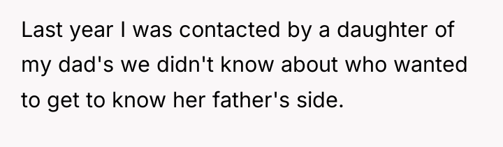 Last year I was contacted by a daughter of my...
