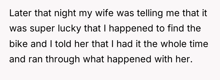 Later that night my wife was telling me that it...