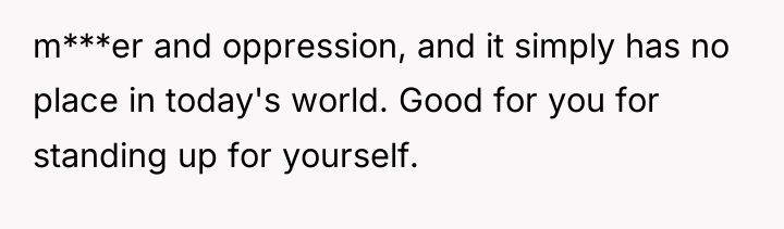 m***er and oppression, and it simply has no place in...