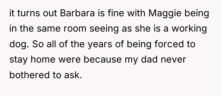 it turns out Barbara is fine with Maggie being in...