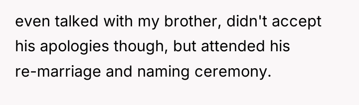even talked with my brother, didn't accept his apologies though,...
