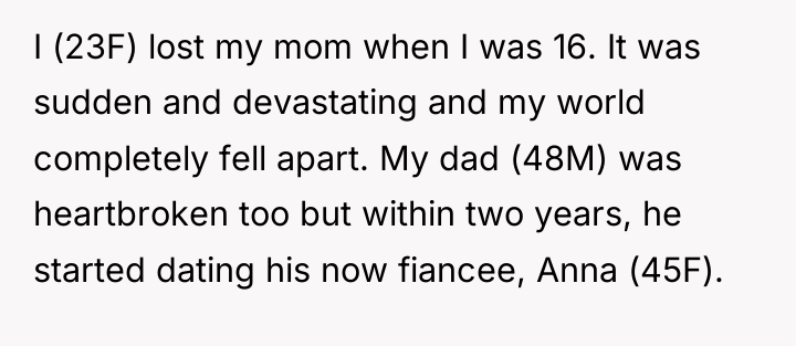I (23F) lost my mom when I was 16. It...