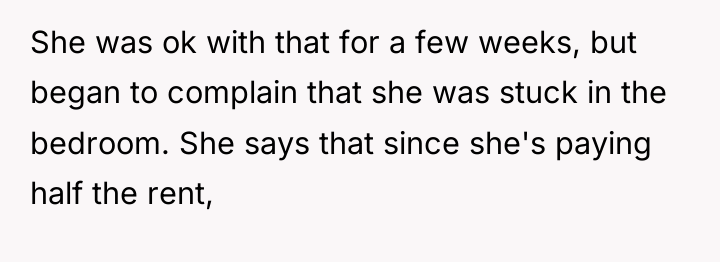 She was ok with that for a few weeks, but...