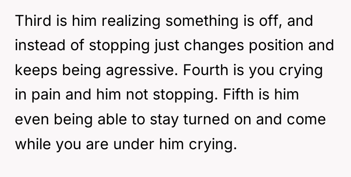 Third is him realizing something is off, and instead of...