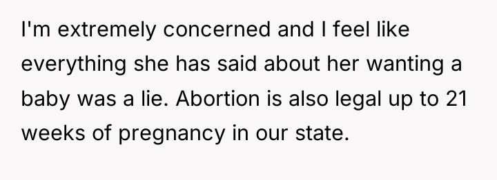 I'm extremely concerned and I feel like everything she has...
