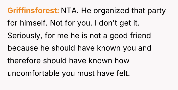 Griffinsforest NTA. He organized that party for himself. Not for...