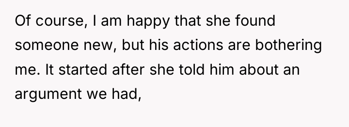 Of course, I am happy that she found someone new,...