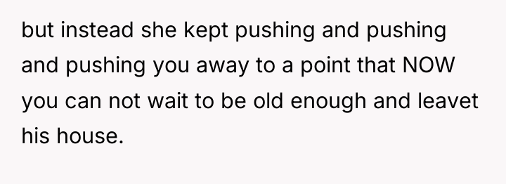 but instead she kept pushing and pushing and pushing you...