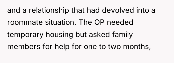 and a relationship that had devolved into a roommate situation....