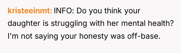 kristeeinmt INFO: Do you think your daughter is struggling with...