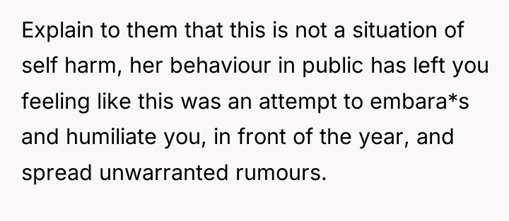 Explain to them that this is not a situation of...